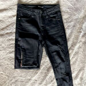 Fashion Nova High-Waisted Ripped Black Jeans